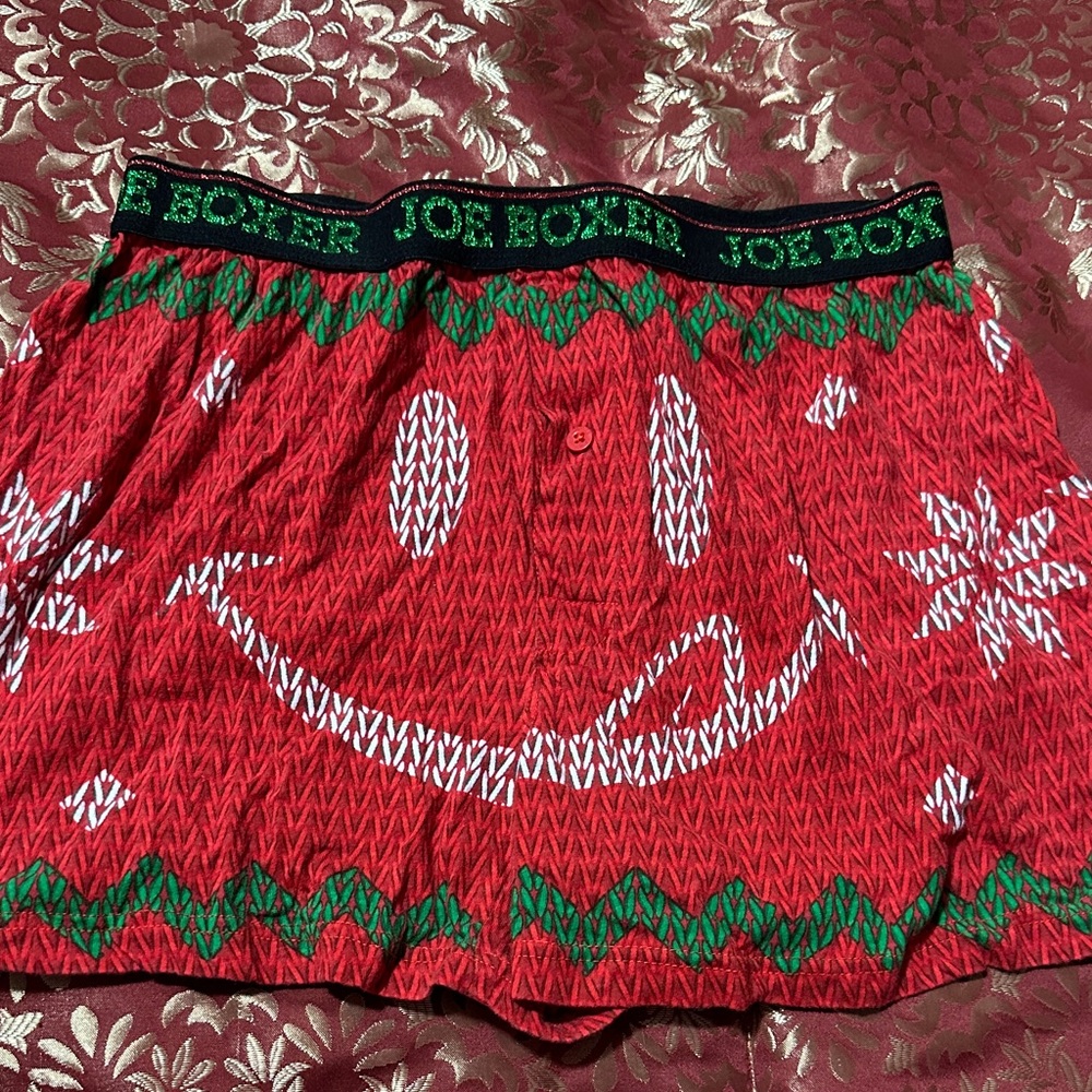 Joe Boxer Festive Red Boxers with Green Trim